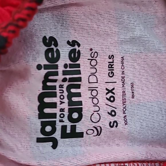 CUDDL DUDS JAMMIES FOR FAMILIES GIRLS 2 PIECE HOLIDAY PAJAMAS SIZE SMALL 6/6X - Picture 10 of 11